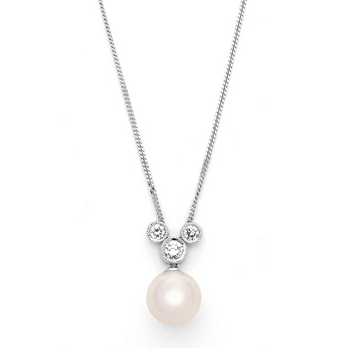 18k White Gold Cultured Akoya Pearl Necklace