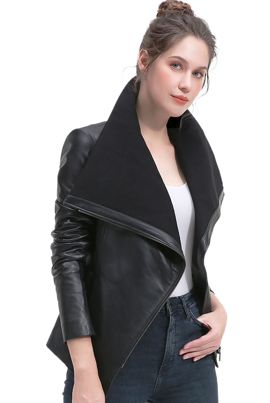 BGSD Women Kiara Lambskin Leather Jacket