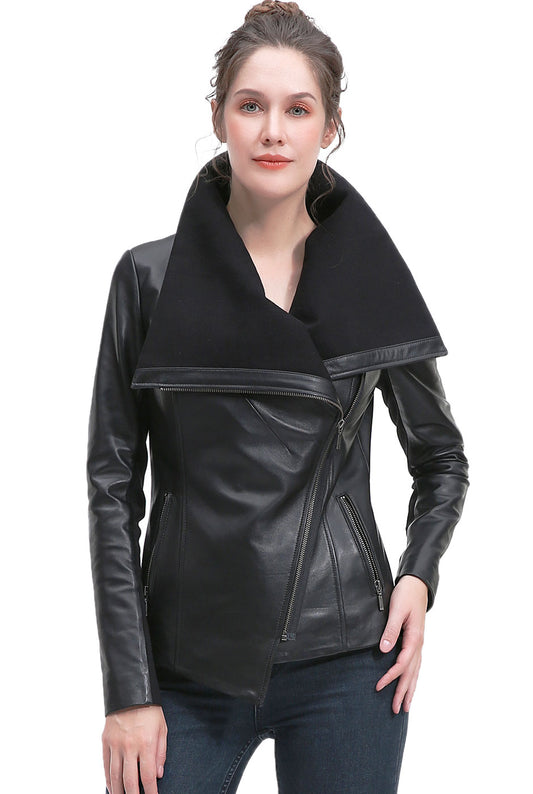 BGSD Women Kiara Lambskin Leather Jacket