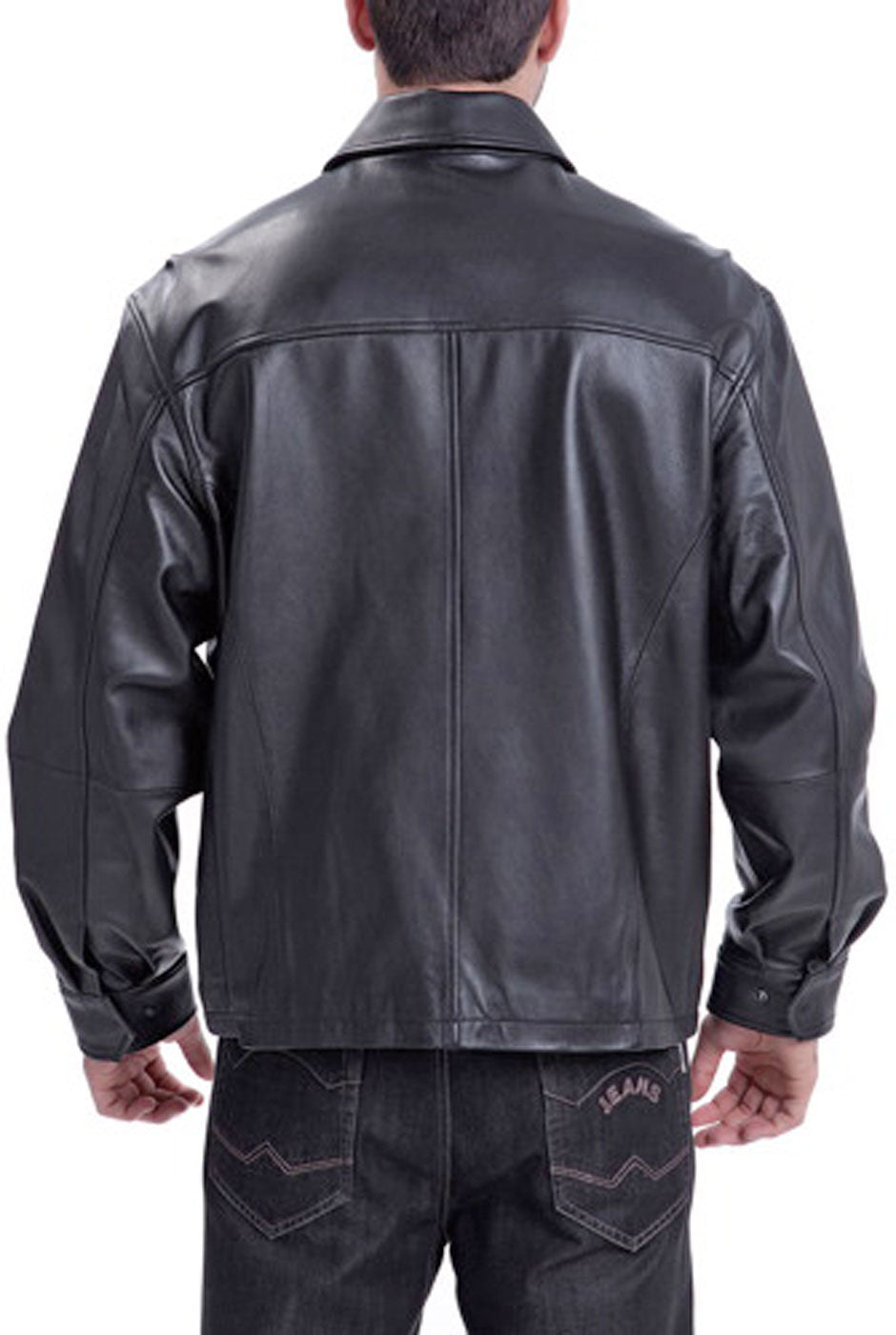 BGSD Men Open Bottom Lambskin Leather Hipster Jacket
