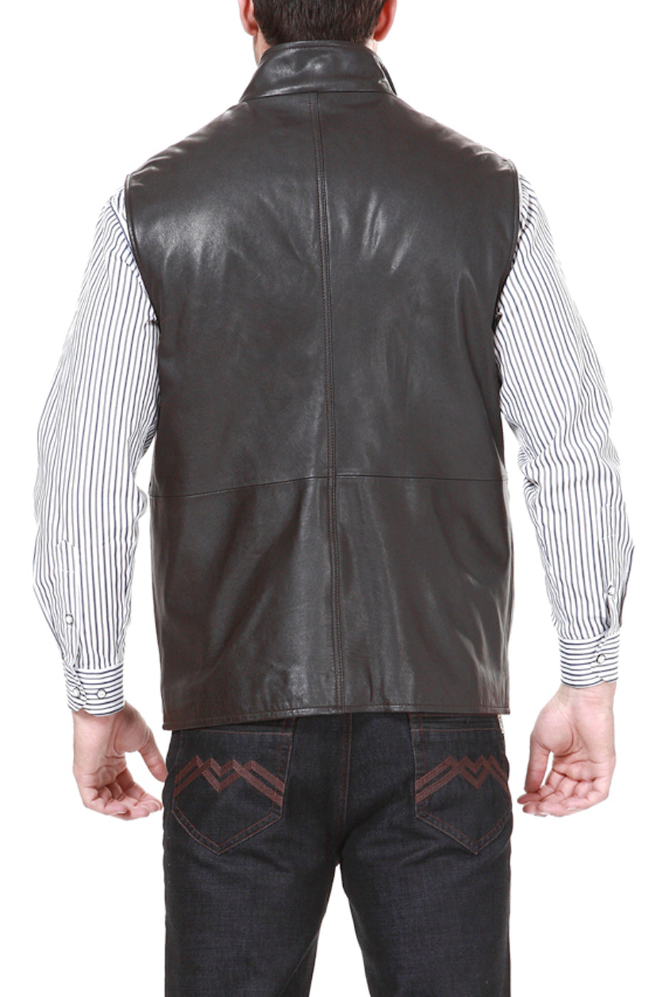 BGSD Monogram Collection Men Goatskin Leather Field Vest