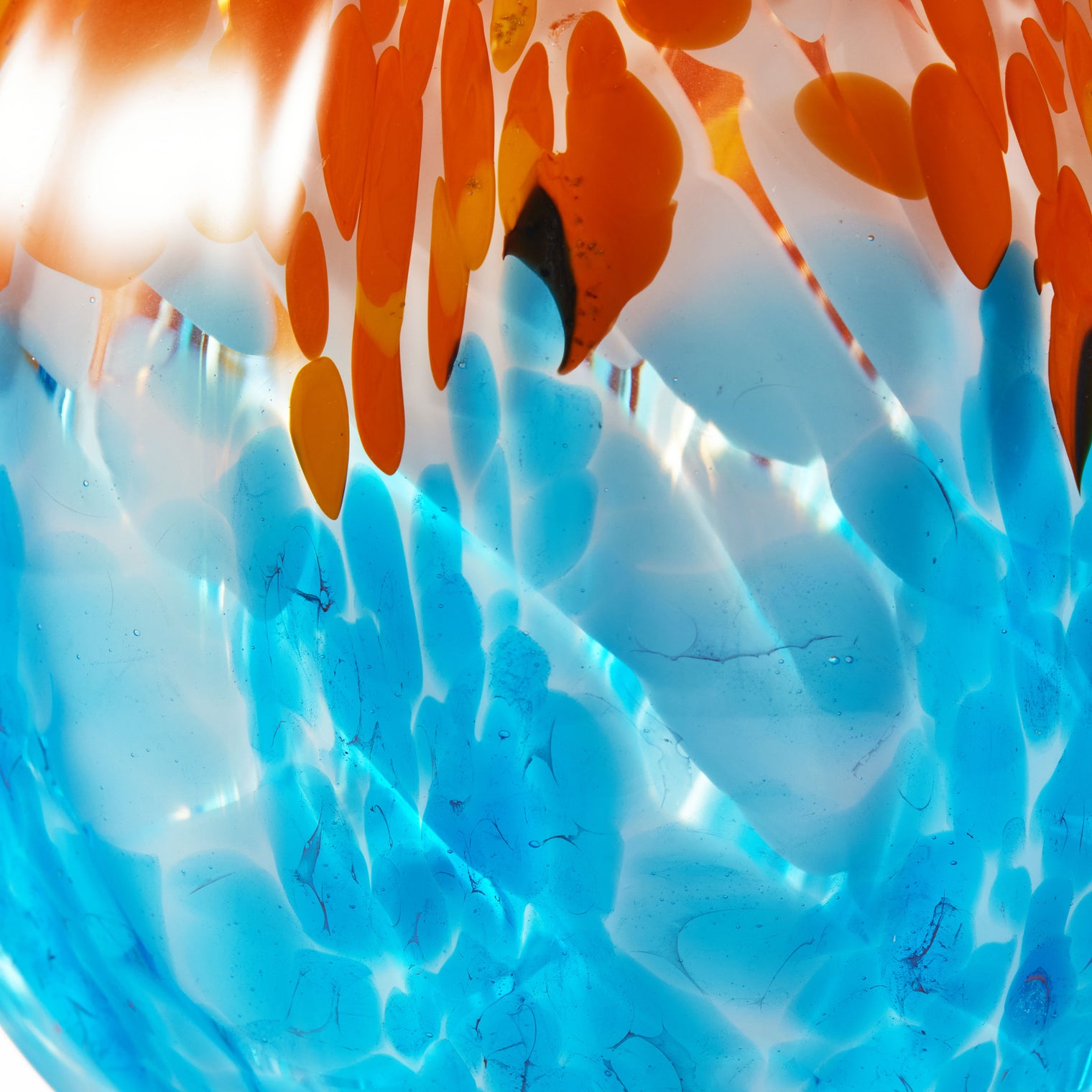 Hand Blown Confetti Art Glass Bubble Bud Flower Vase