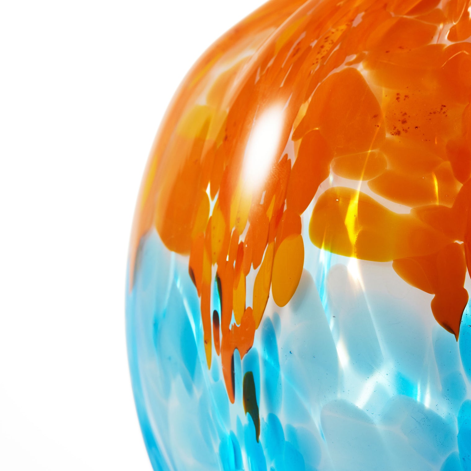 Hand Blown Confetti Art Glass Bubble Bud Flower Vase