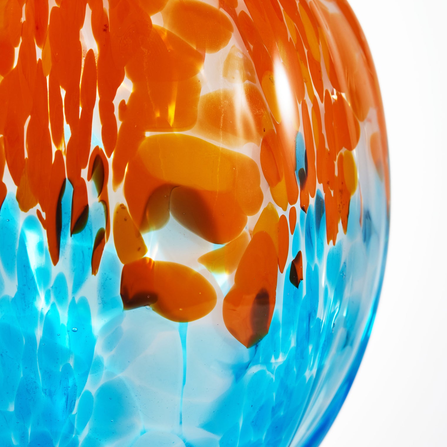 Hand Blown Confetti Art Glass Bubble Bud Flower Vase