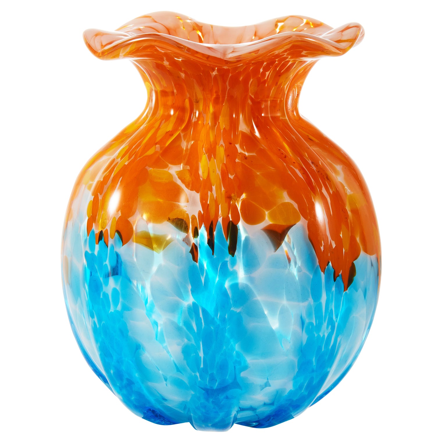 Hand Blown Confetti Art Glass Bubble Bud Flower Vase