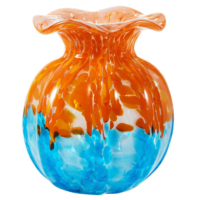 Hand Blown Confetti Art Glass Bubble Bud Flower Vase