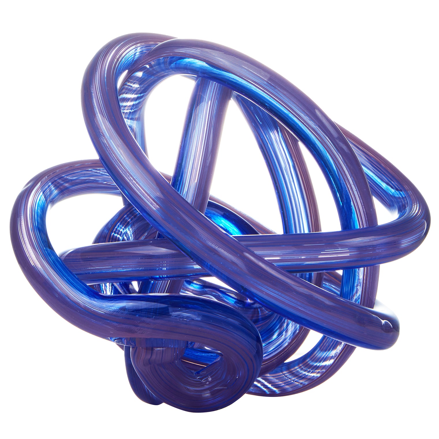 Hand Blown Infinity Knot Sommerso Art Orbit Glass Ball