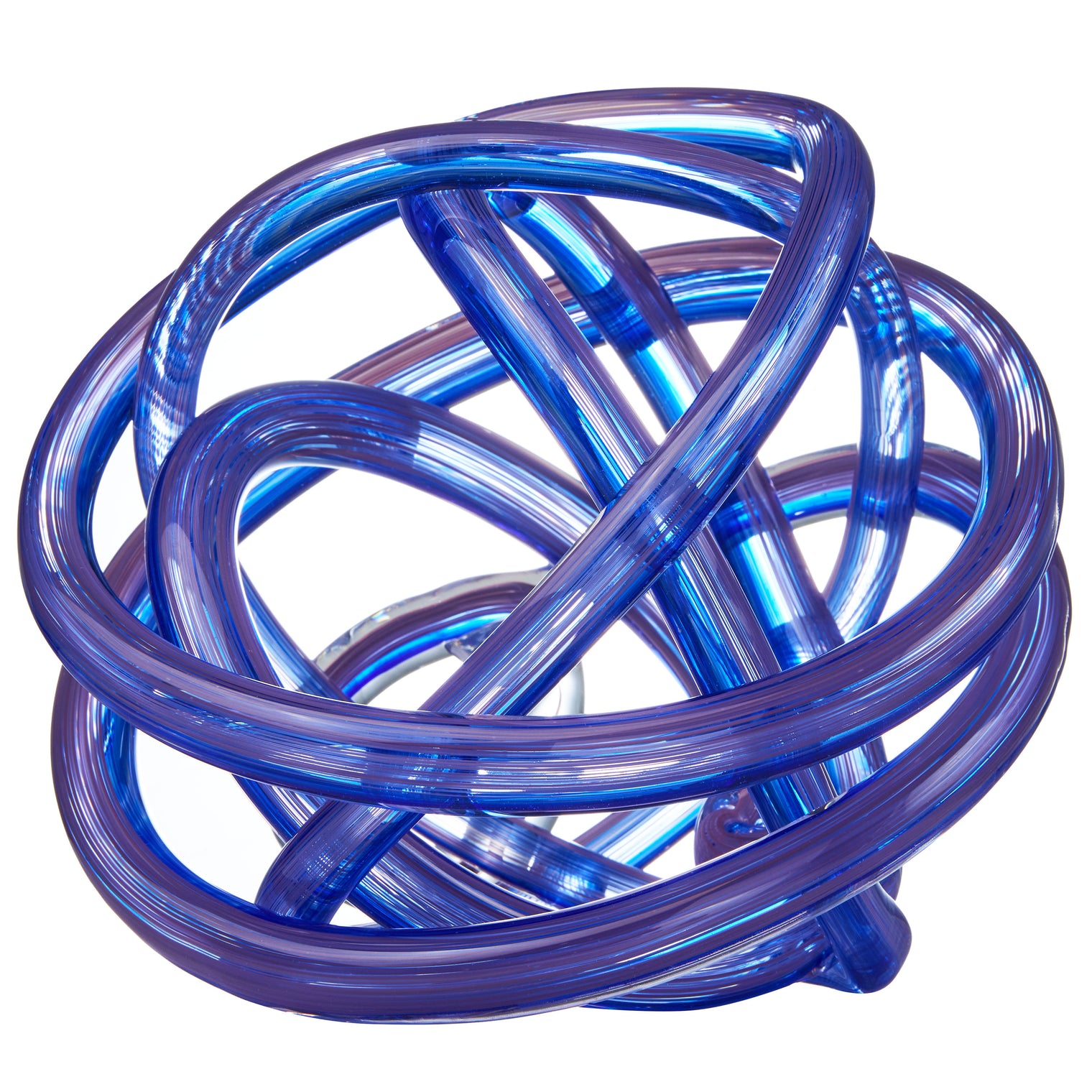 Hand Blown Infinity Knot Sommerso Art Orbit Glass Ball