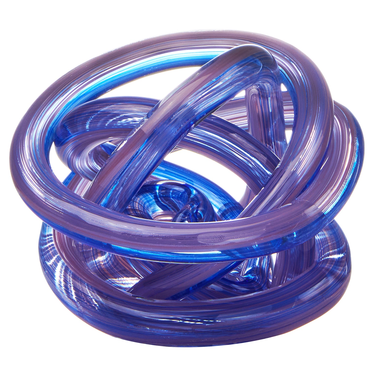 Hand Blown Infinity Knot Sommerso Art Orbit Glass Ball