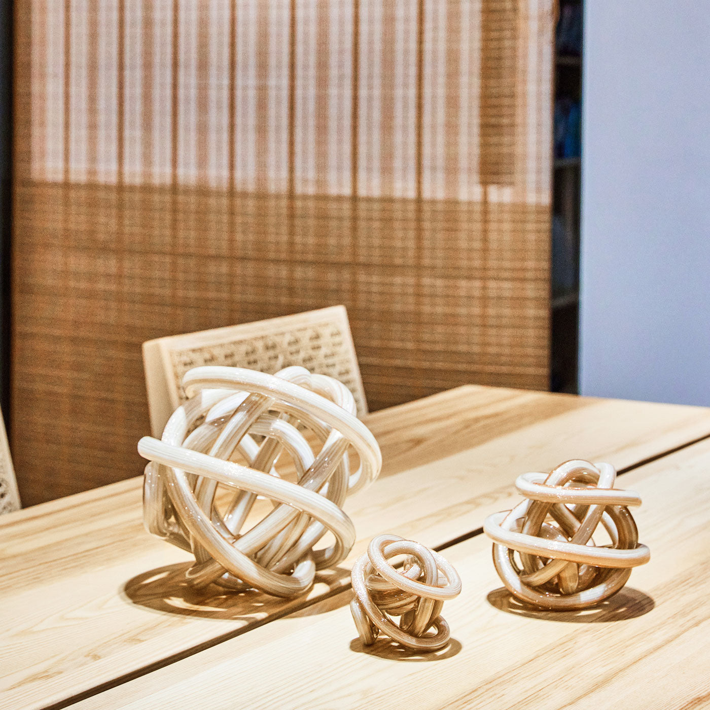 Hand Blown Infinity Knot Sommerso Art Orbit Glass Ball