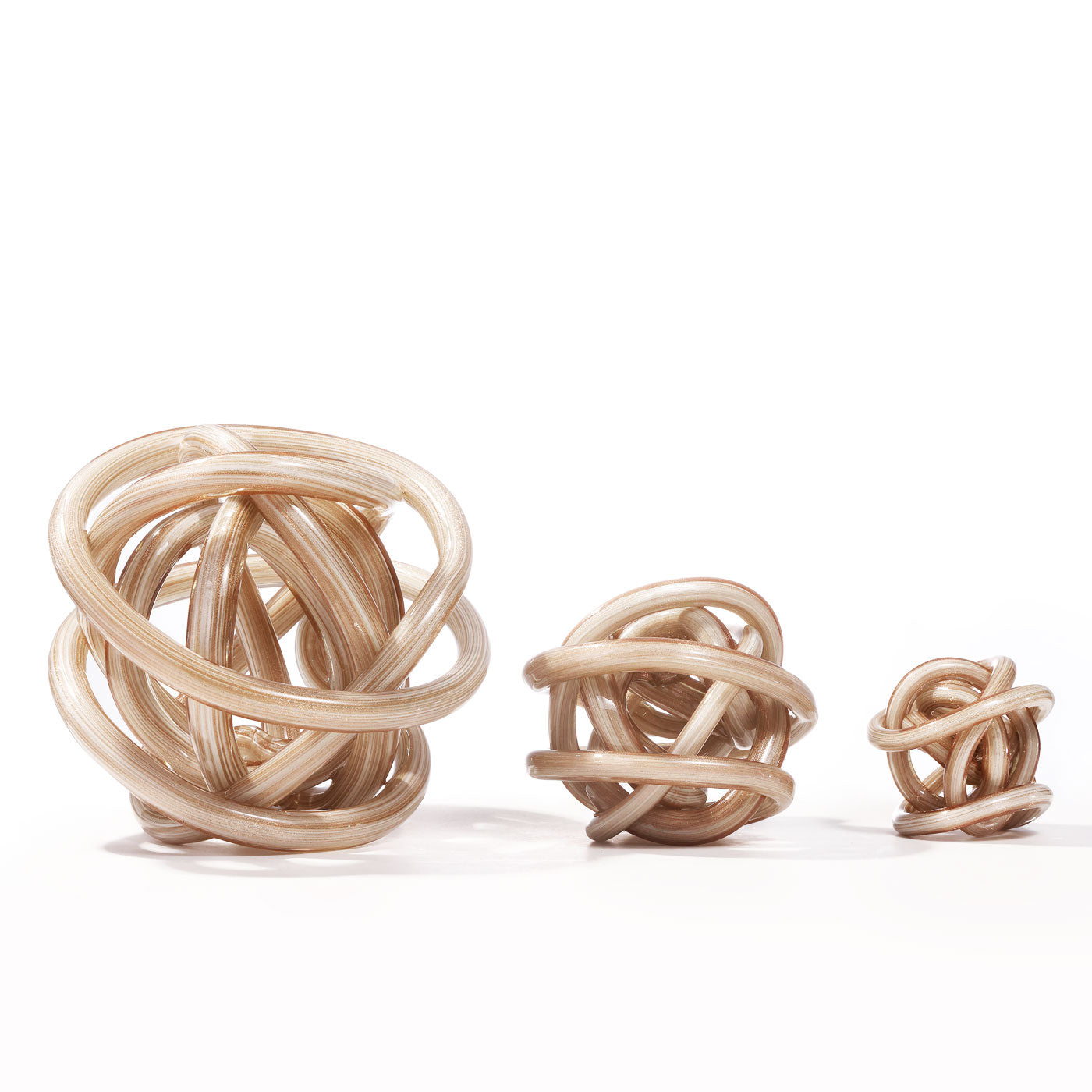 Hand Blown Infinity Knot Sommerso Art Orbit Glass Ball