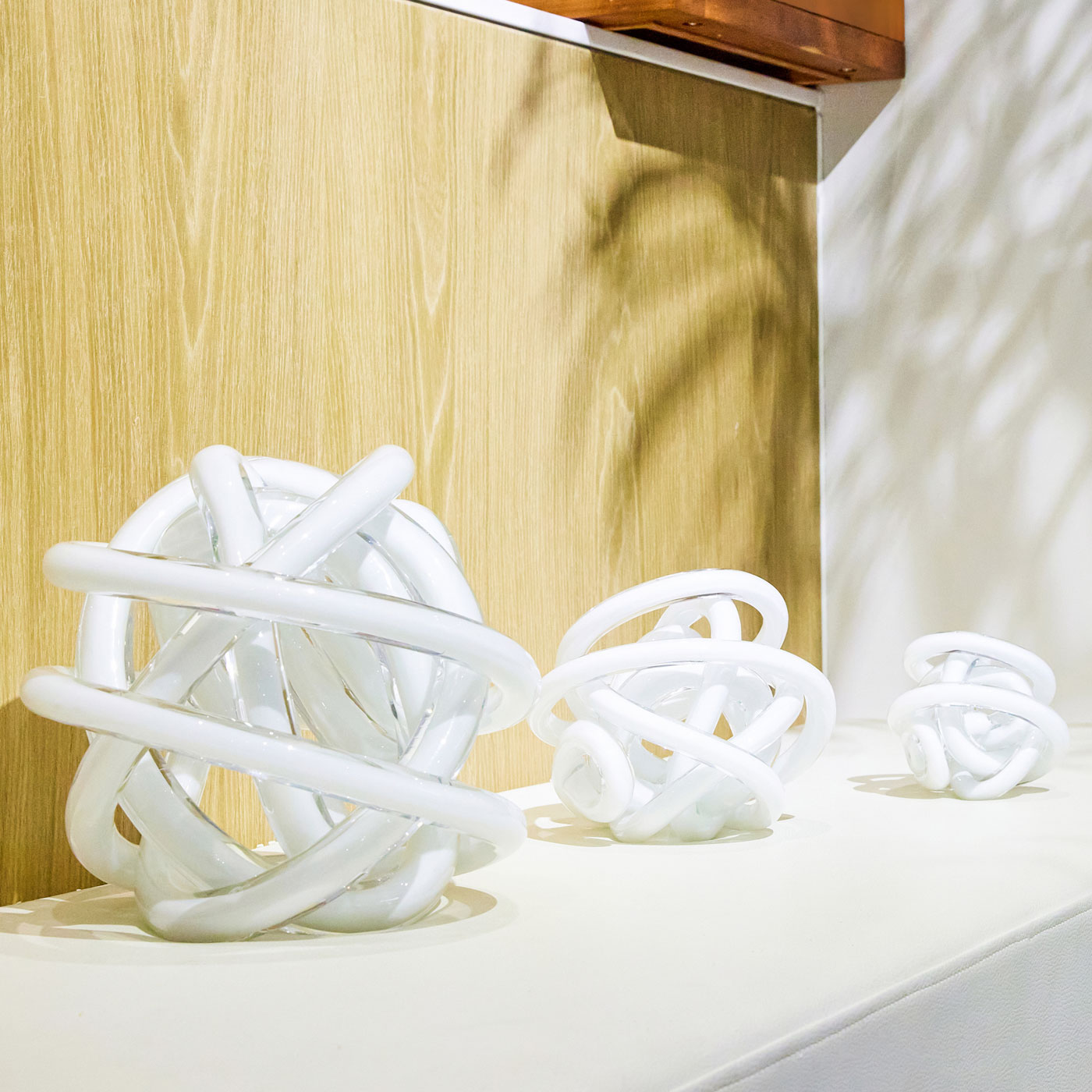 Hand Blown Infinity Knot Sommerso Art Orbit Glass Ball