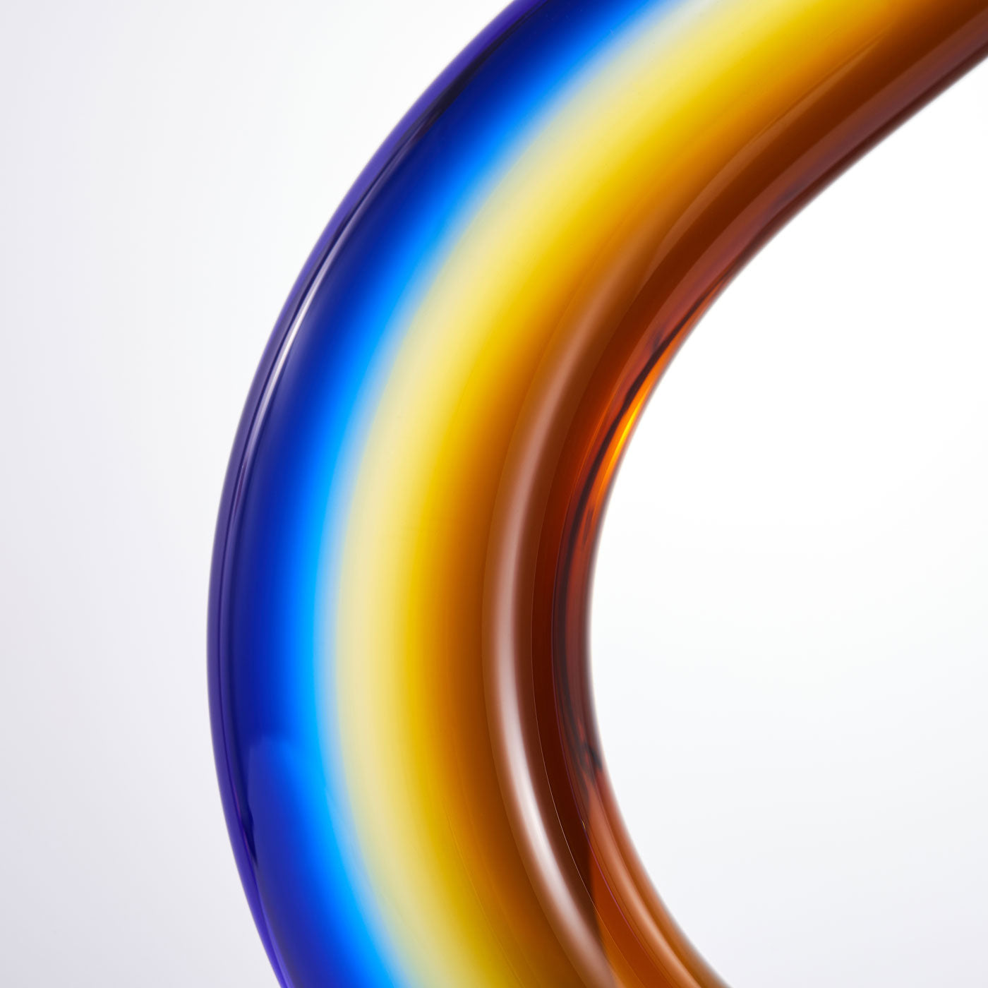 Hand Blown Wave Sommerso Art Glass Sculpture 14.5 inch tall