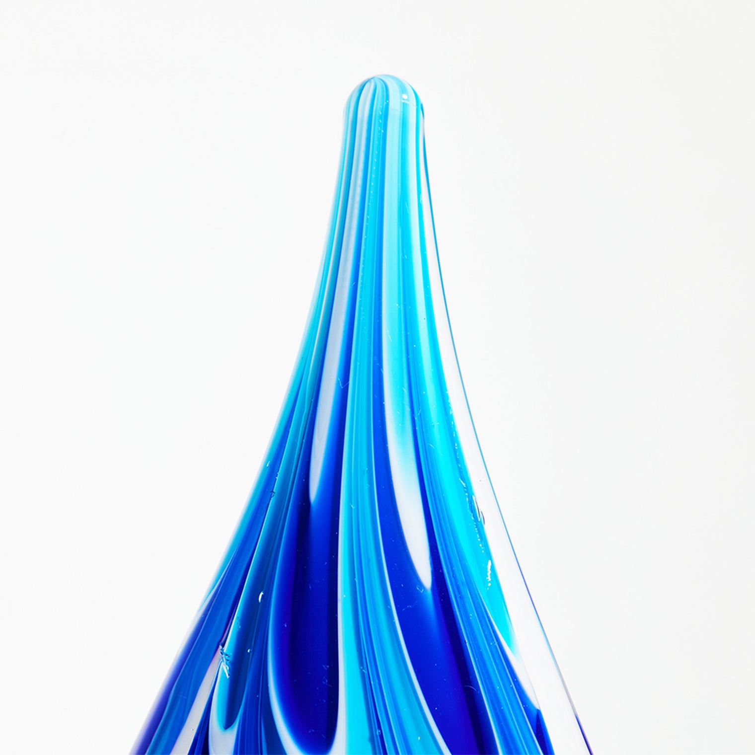 Luxury Lane Hand Blown Swirl Wave Tear Drop Sommerso Art Glass Sculpture