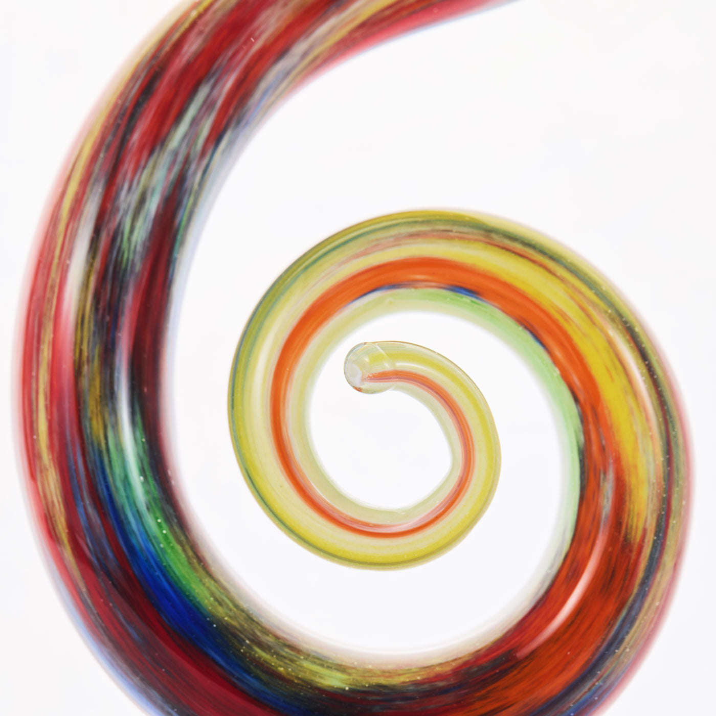 Luxury Lane Hand Blown Abstract Rainbow Swirl Sommerso Art Glass Sculpture 9.5-12 inch tall