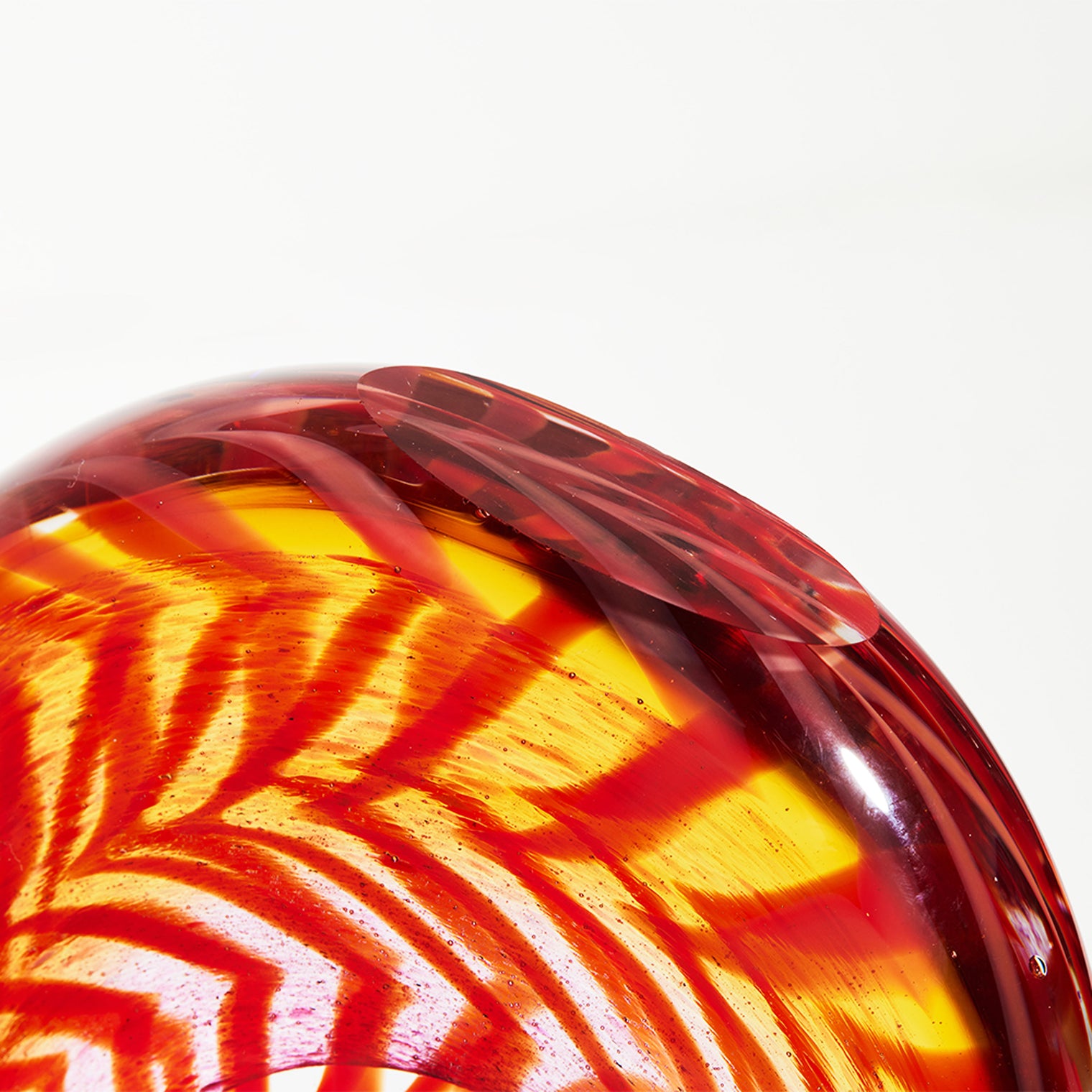 Hand Blown Abstract Sommerso Art Glass Sculpture