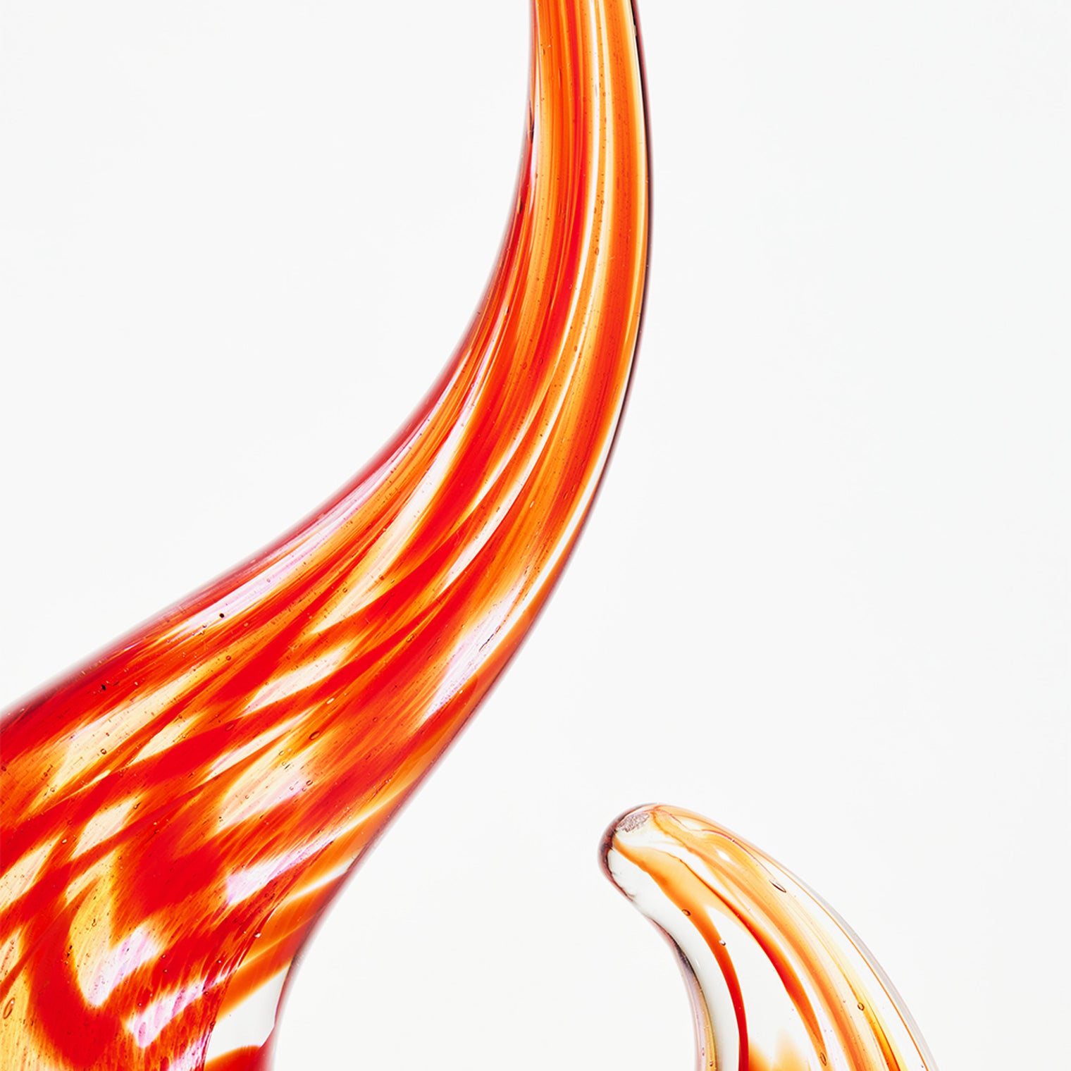 Hand Blown Abstract Sommerso Art Glass Sculpture