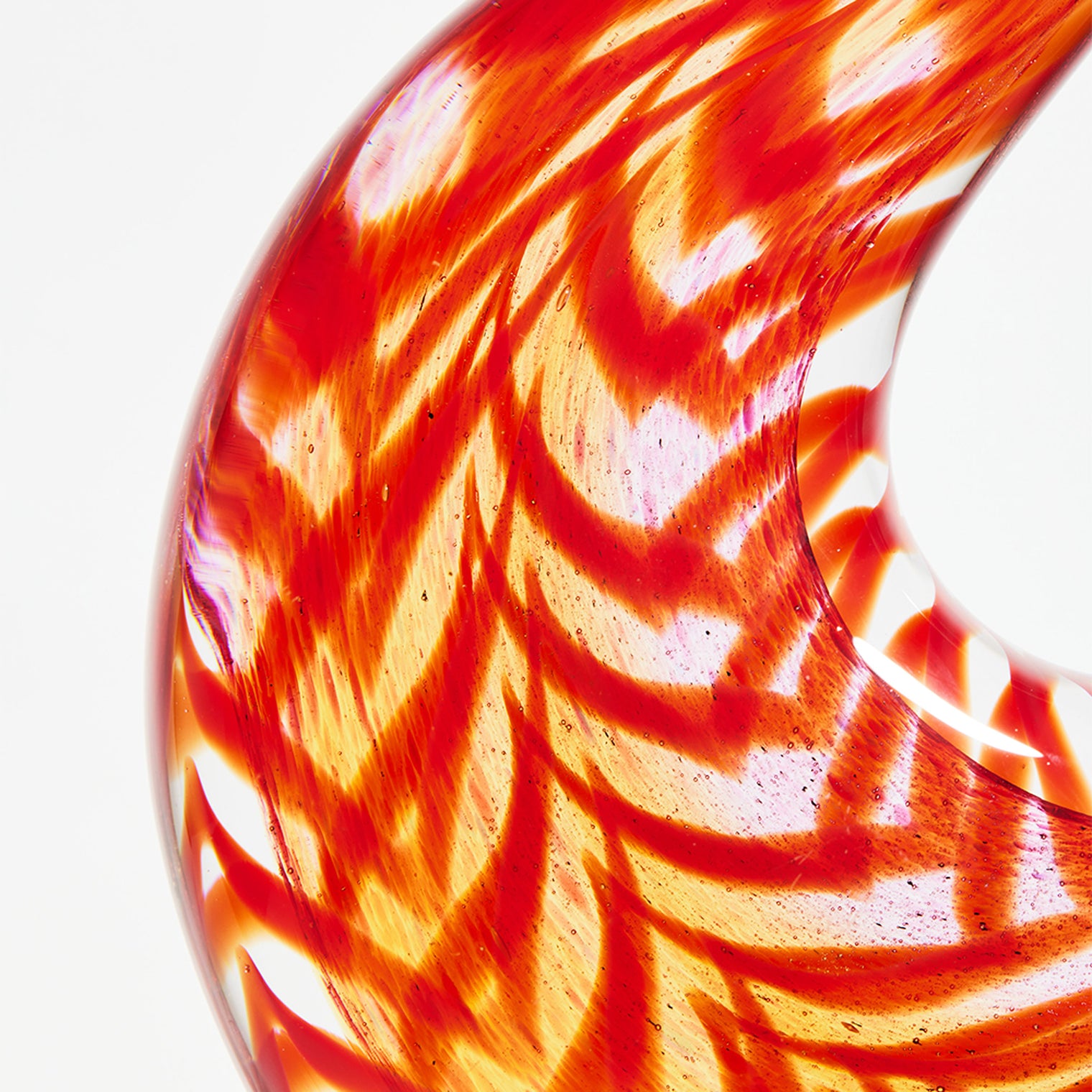 Hand Blown Abstract Sommerso Art Glass Sculpture