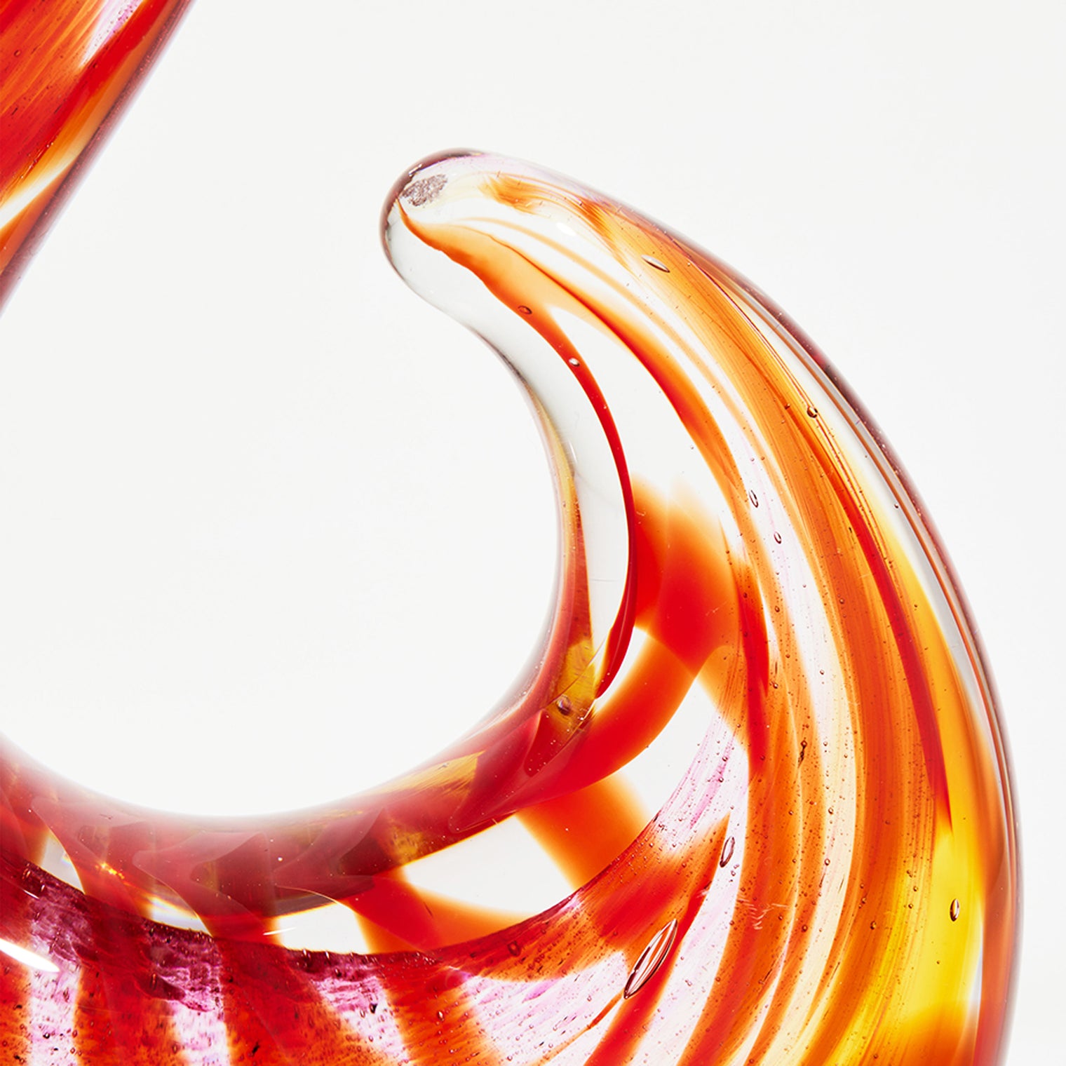 Hand Blown Abstract Sommerso Art Glass Sculpture