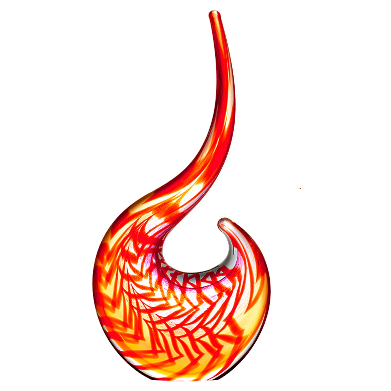 Hand Blown Abstract Sommerso Art Glass Sculpture