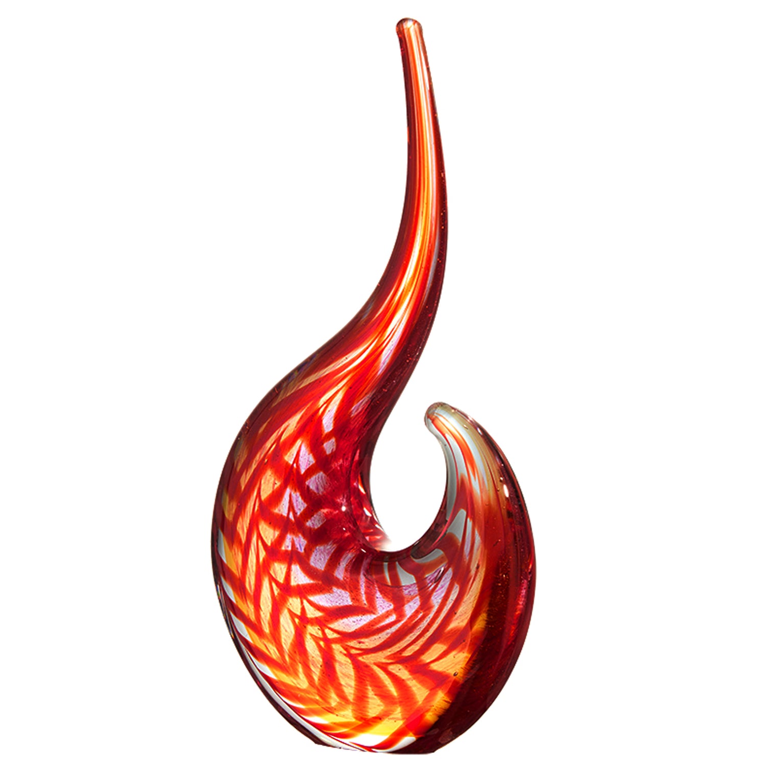 Hand Blown Abstract Sommerso Art Glass Sculpture