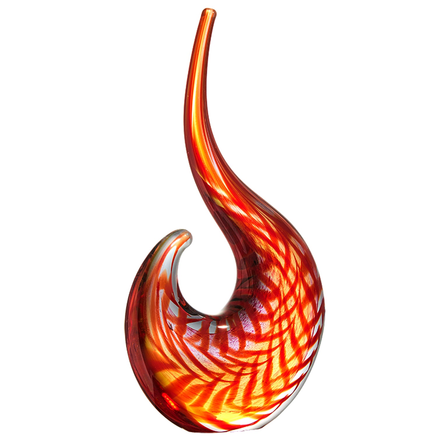Hand Blown Abstract Sommerso Art Glass Sculpture