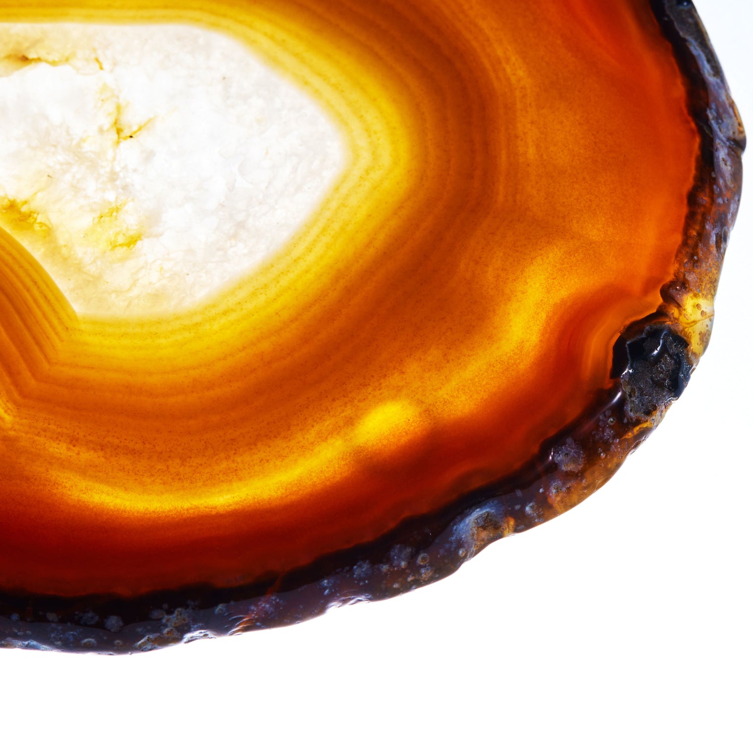 Set of 4 Natural Brazilian Agate Drink Coasters with Wood Holder - Oak