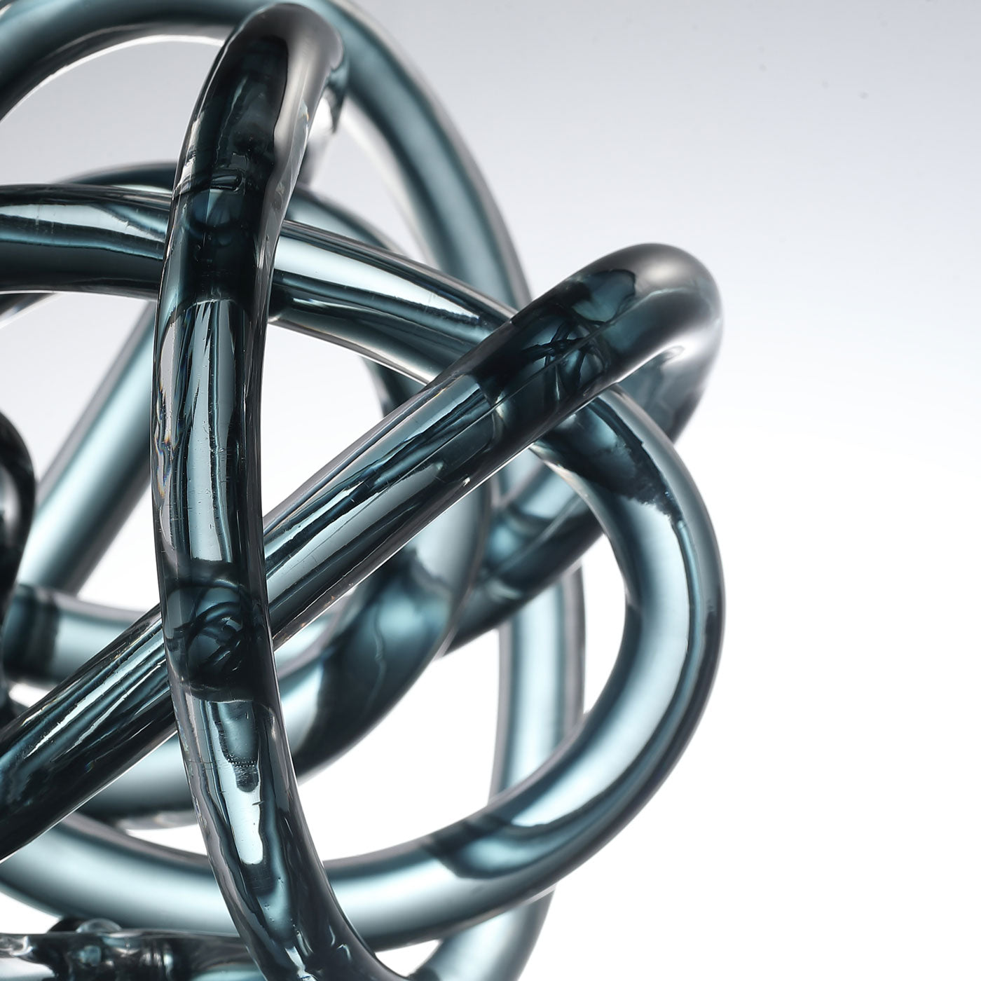 Hand Blown Infinity Knot Sommerso Art Orbit Glass Ball