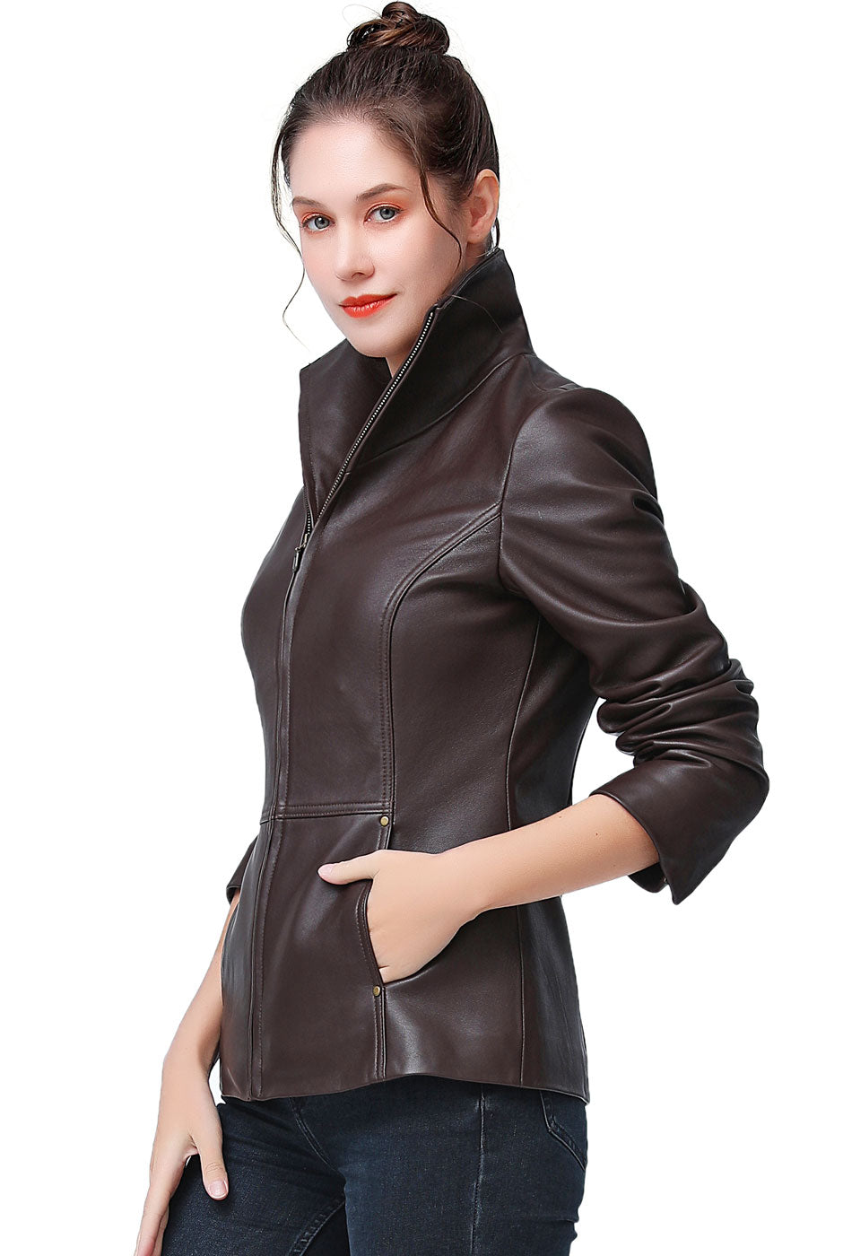 BGSD Women Lyla Lambskin Leather Jacket