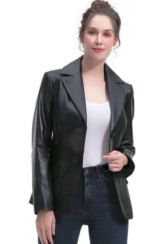 BGSD Women Ruth Lambskin Leather Blazer Jacket