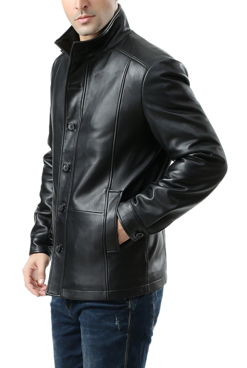 BGSD Men's "Brady" New Zealand Lambskin Leather City Jacket