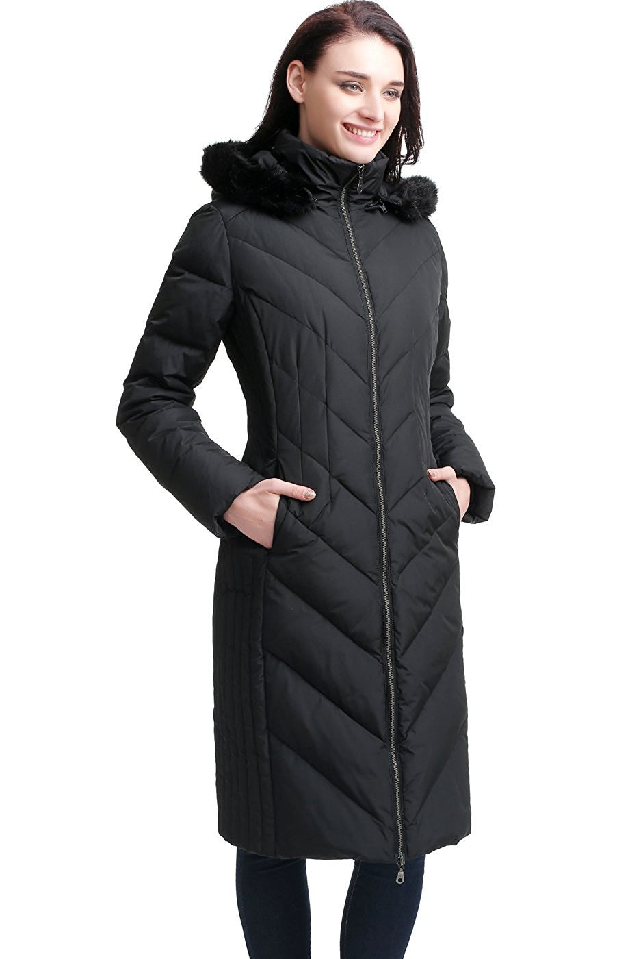 BGSD Women's "Marlene" Waterproof Hooded Long Down Coat - Plus
