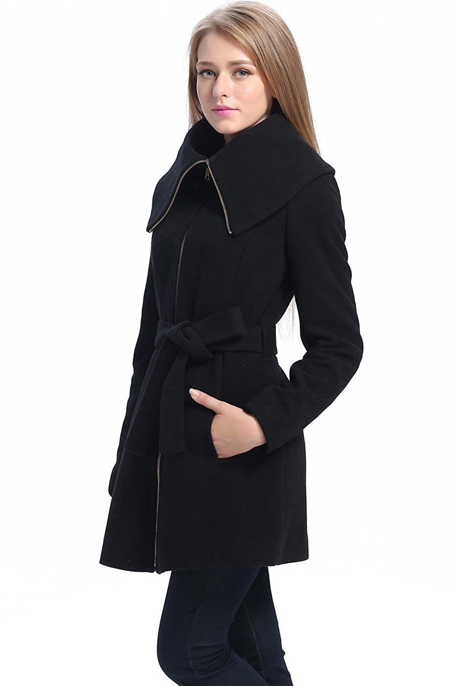 BGSD Women Robin Wool Fold Collar Coat