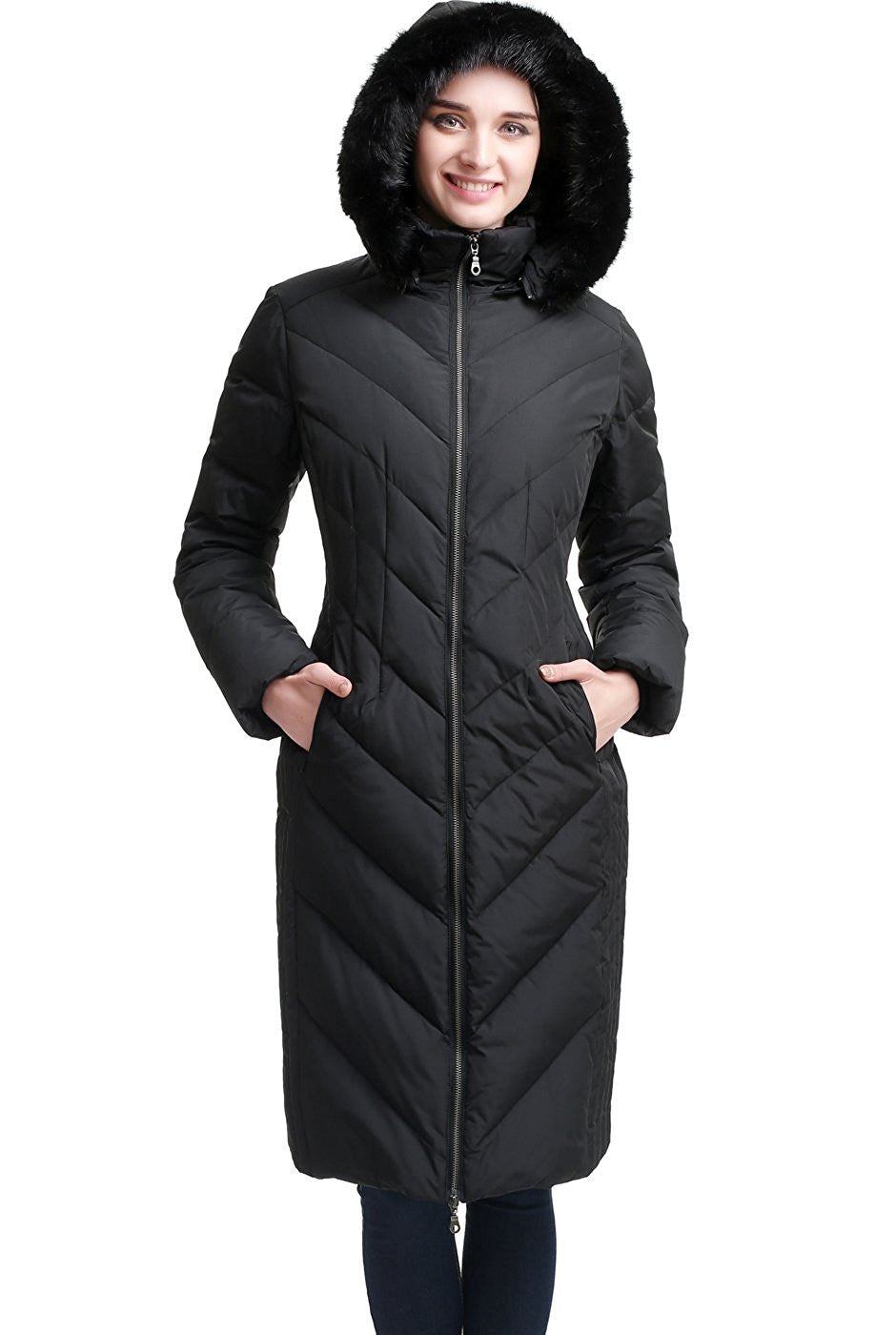 BGSD Women's "Marlene" Waterproof Hooded Long Down Coat - Plus