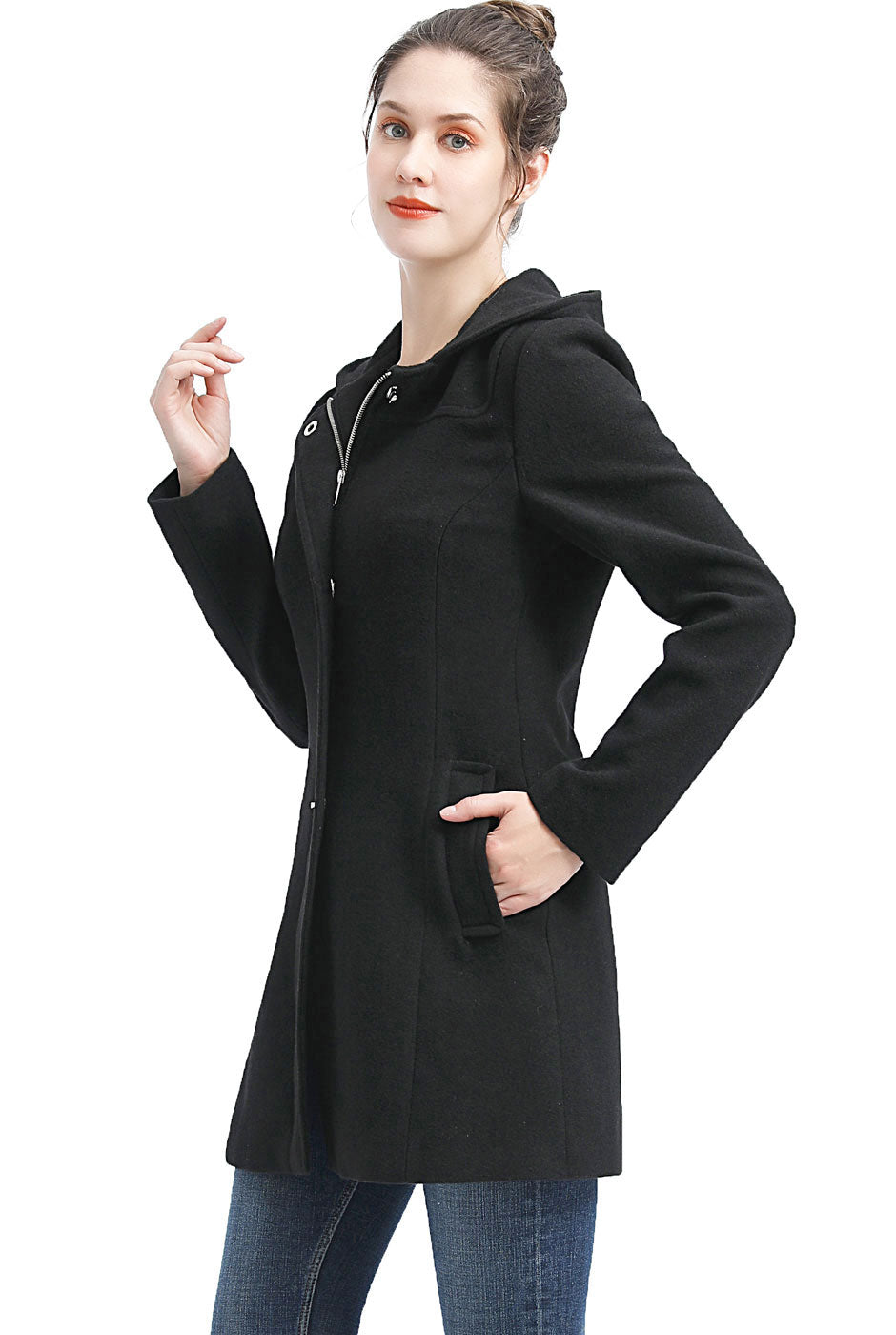 BGSD Women Eva Wool Hooded Parka Coat