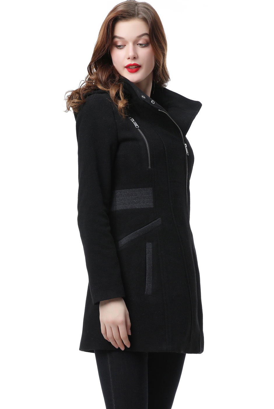 BGSD Women Carrie Wool Color Block Coat