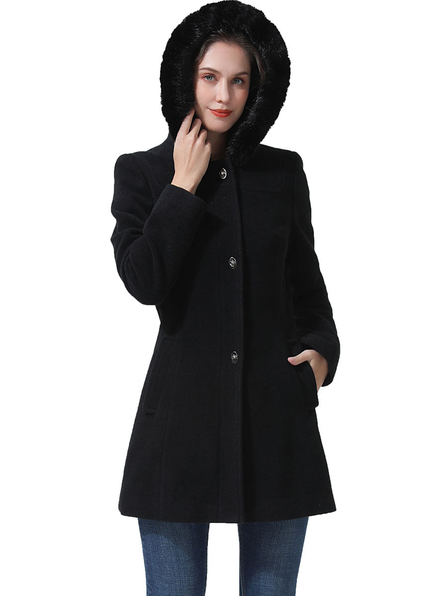BGSD Women Lia Hooded Wool Coat
