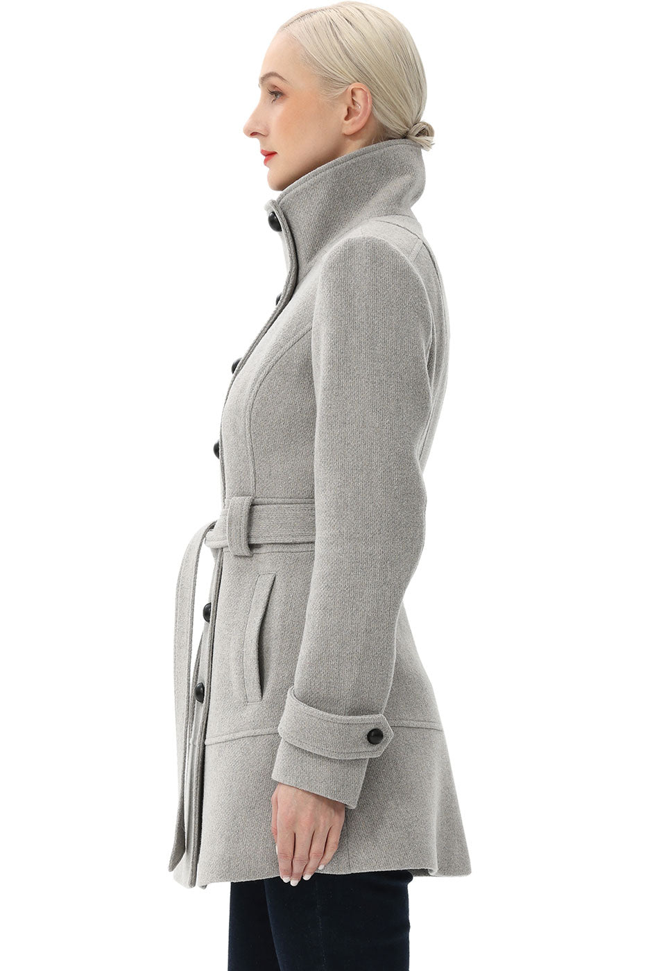 BGSD Women Wool Belted Walking Coat