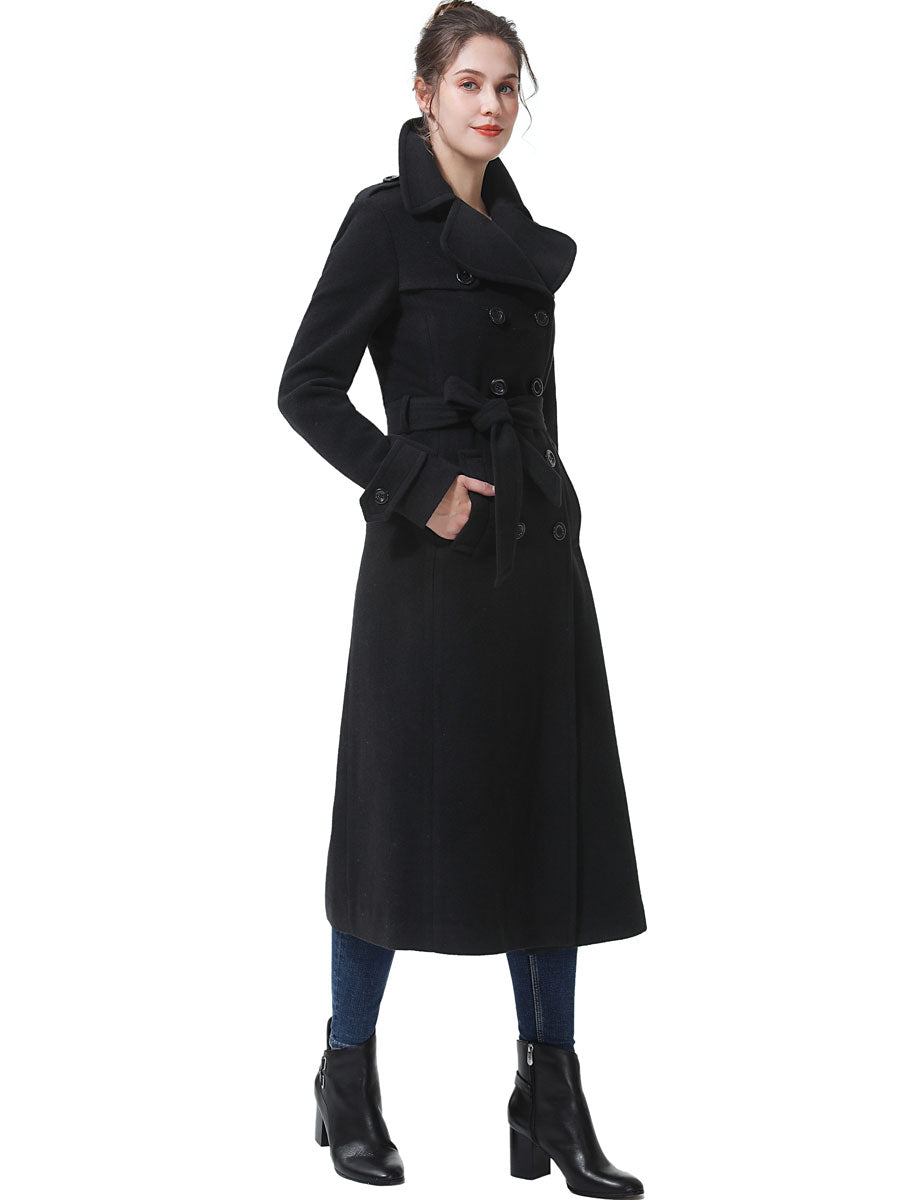 BGSD Women Dee Full Length Long Wool Trench Coat