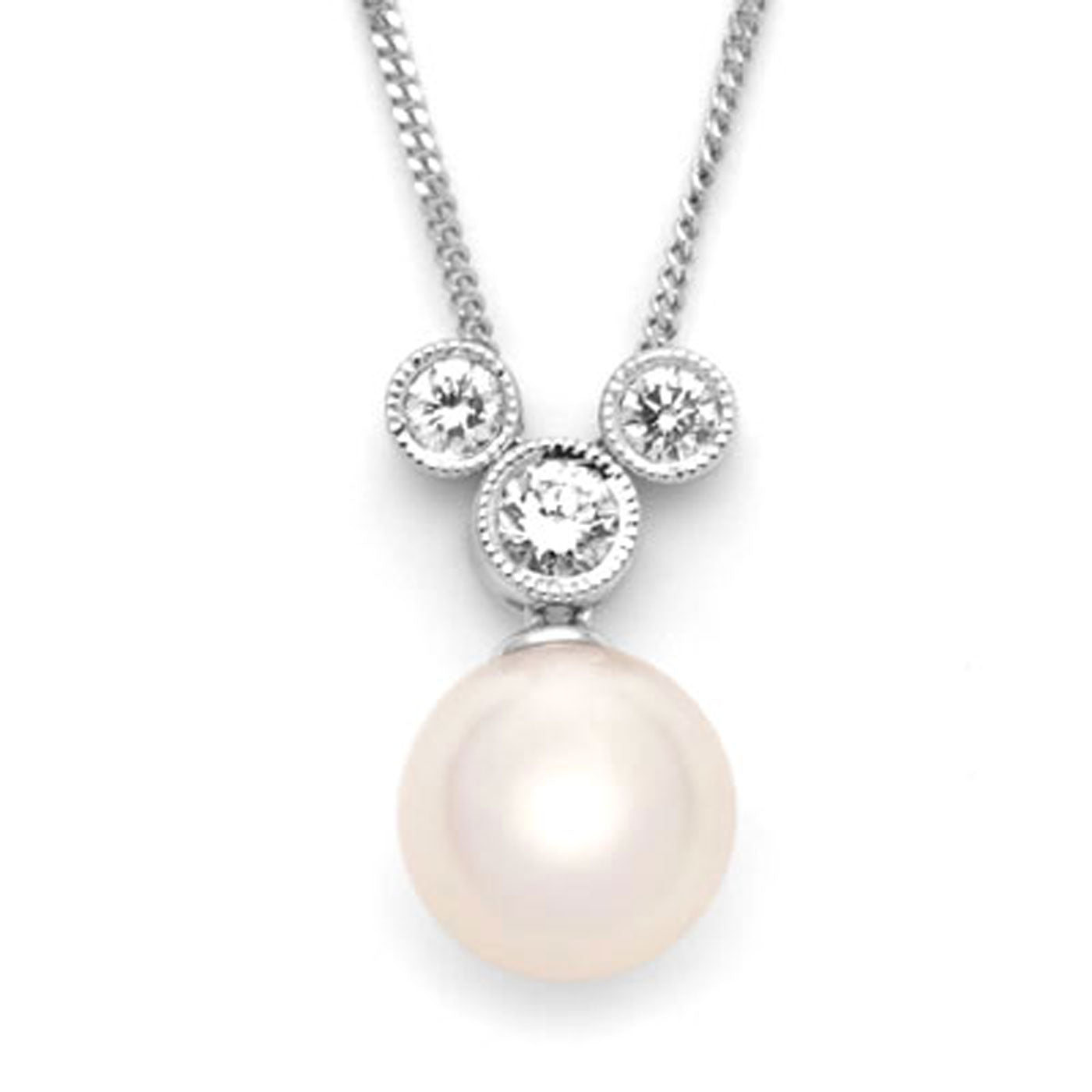 18k White Gold Cultured Akoya Pearl Necklace