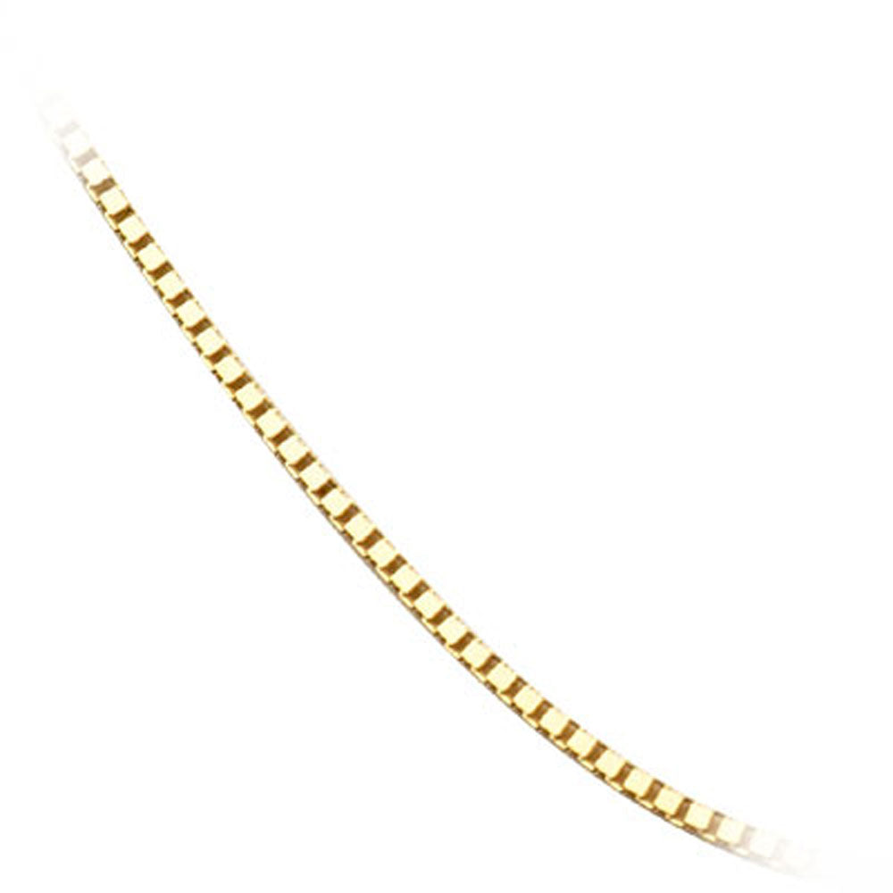 14k Yellow Gold Italian Baby Box Chain 0.55mm wide 17.5 inch long