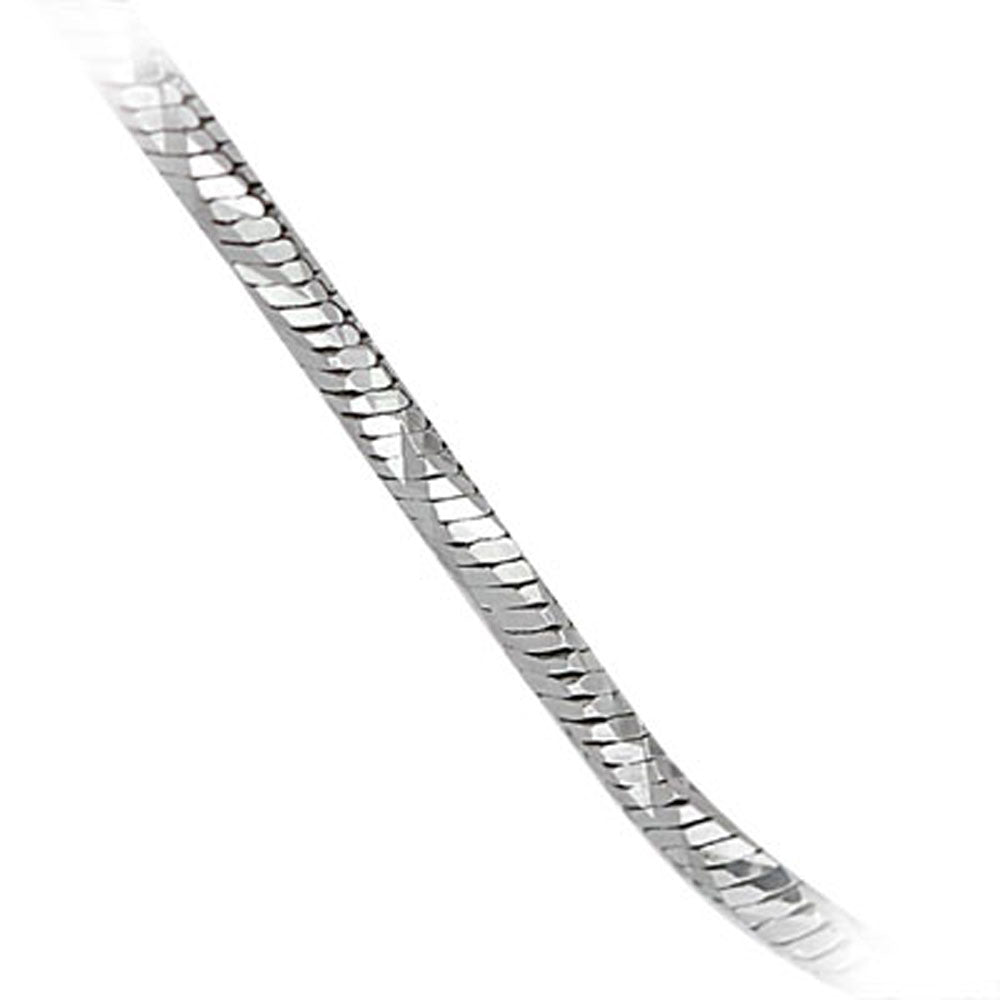 14k White Gold Italian Thick Twisted Snake Chain 17.5 inch long