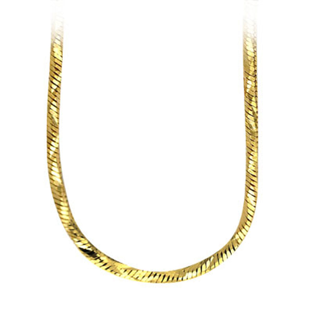 14k Yellow Gold Italian Thick Twisted Snake Chain 17.5 inch long