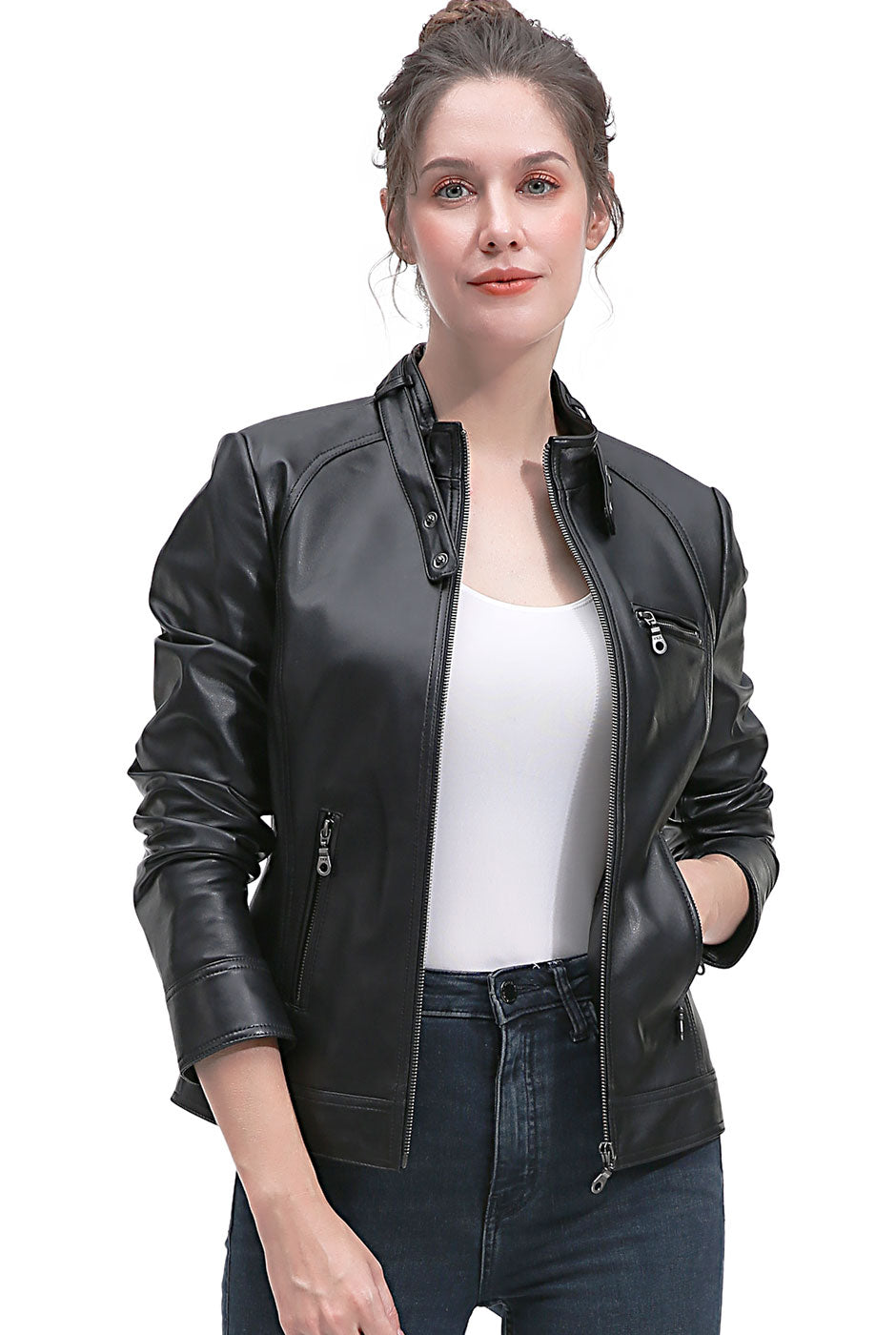 BGSD Women Casey Lambskin Leather Jacket