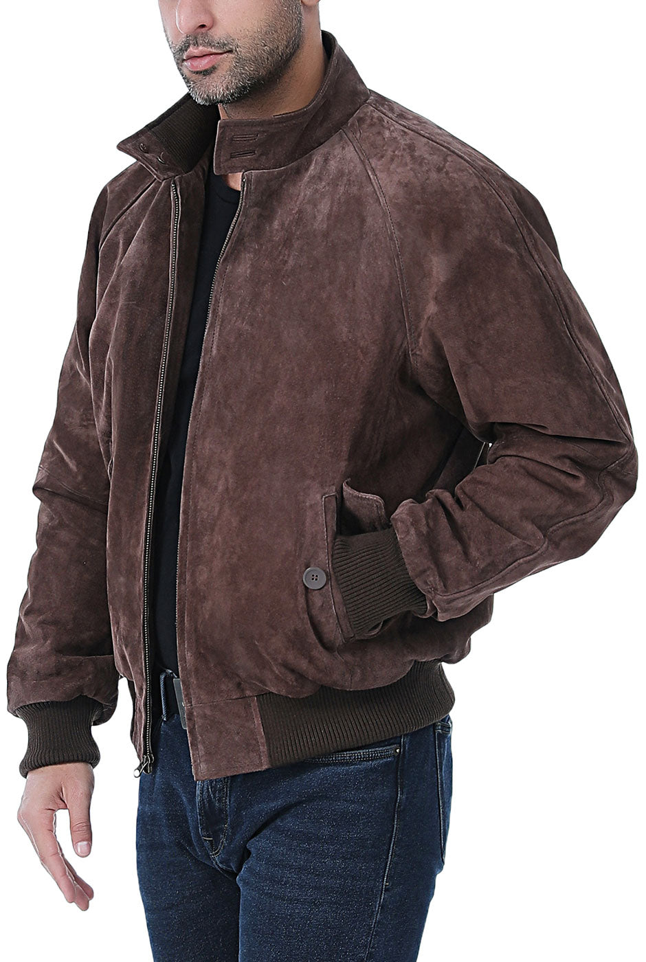 Landing Leathers Monogram Collection Men WWII Suede Leather Bomber Jacket