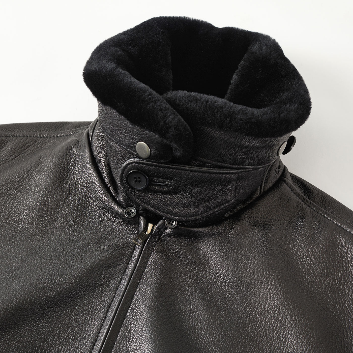 Landing Leathers Navy Men G 1 Goatskin Leather Flight Bomber Jacket Luxury Lane