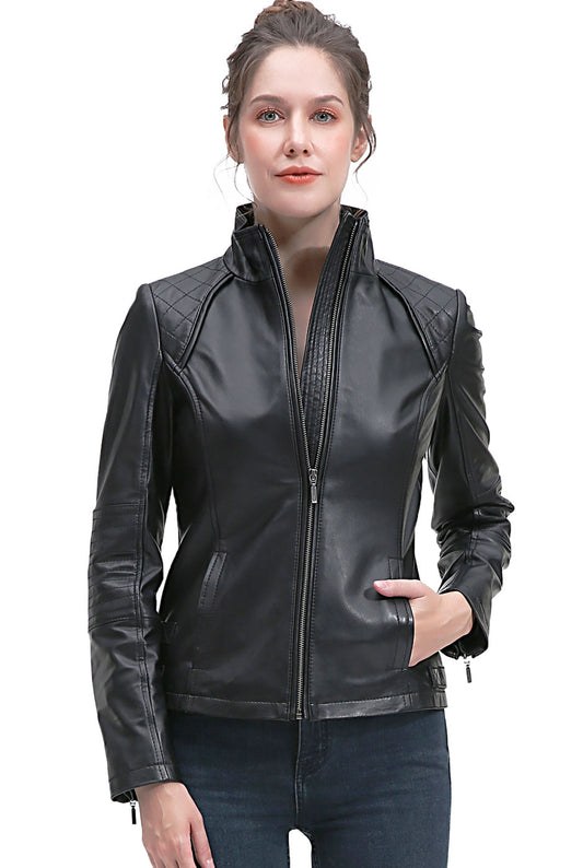 BGSD Women Kate Lambskin Leather Jacket