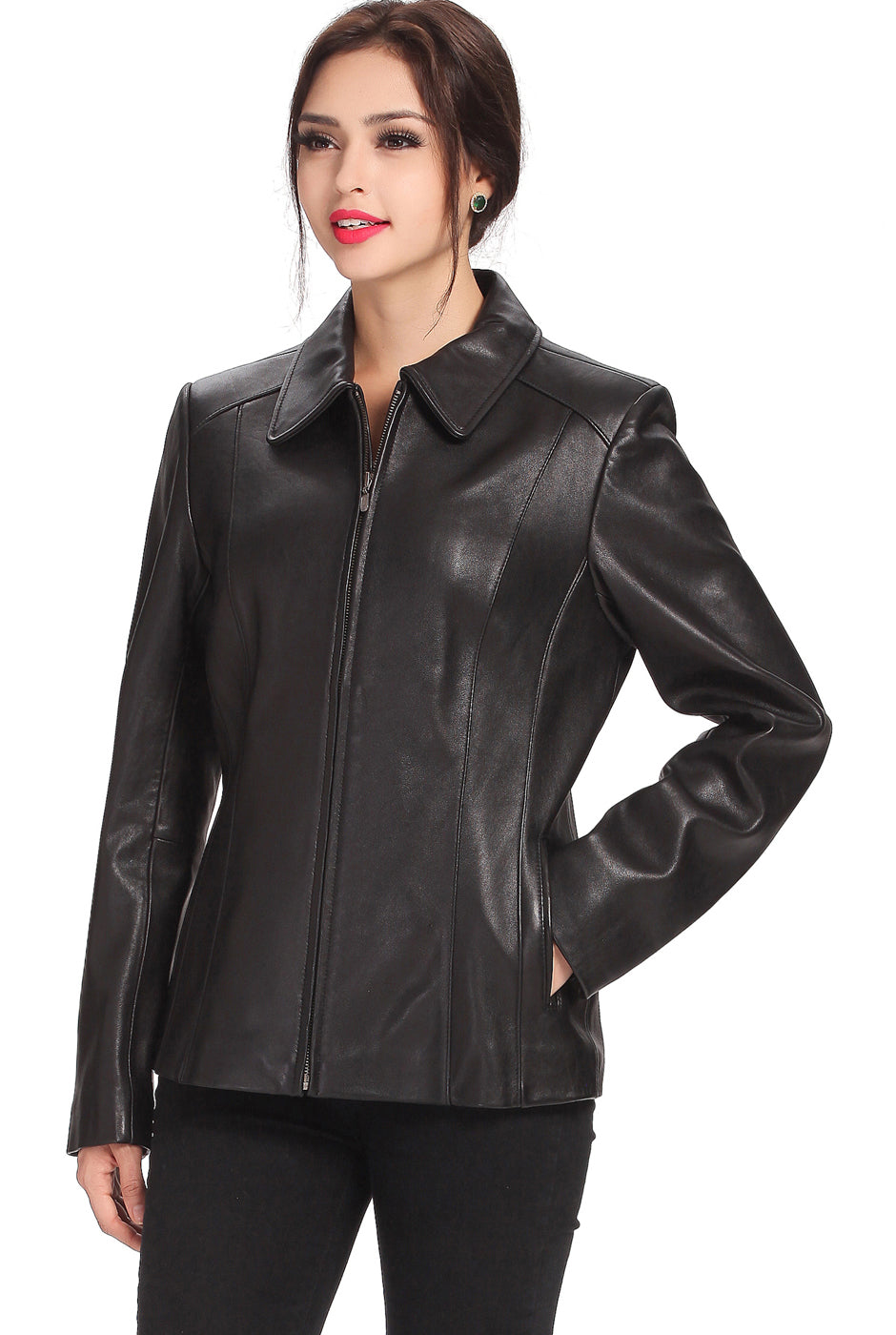 BGSD Women Miranda Lambskin Leather Jacket