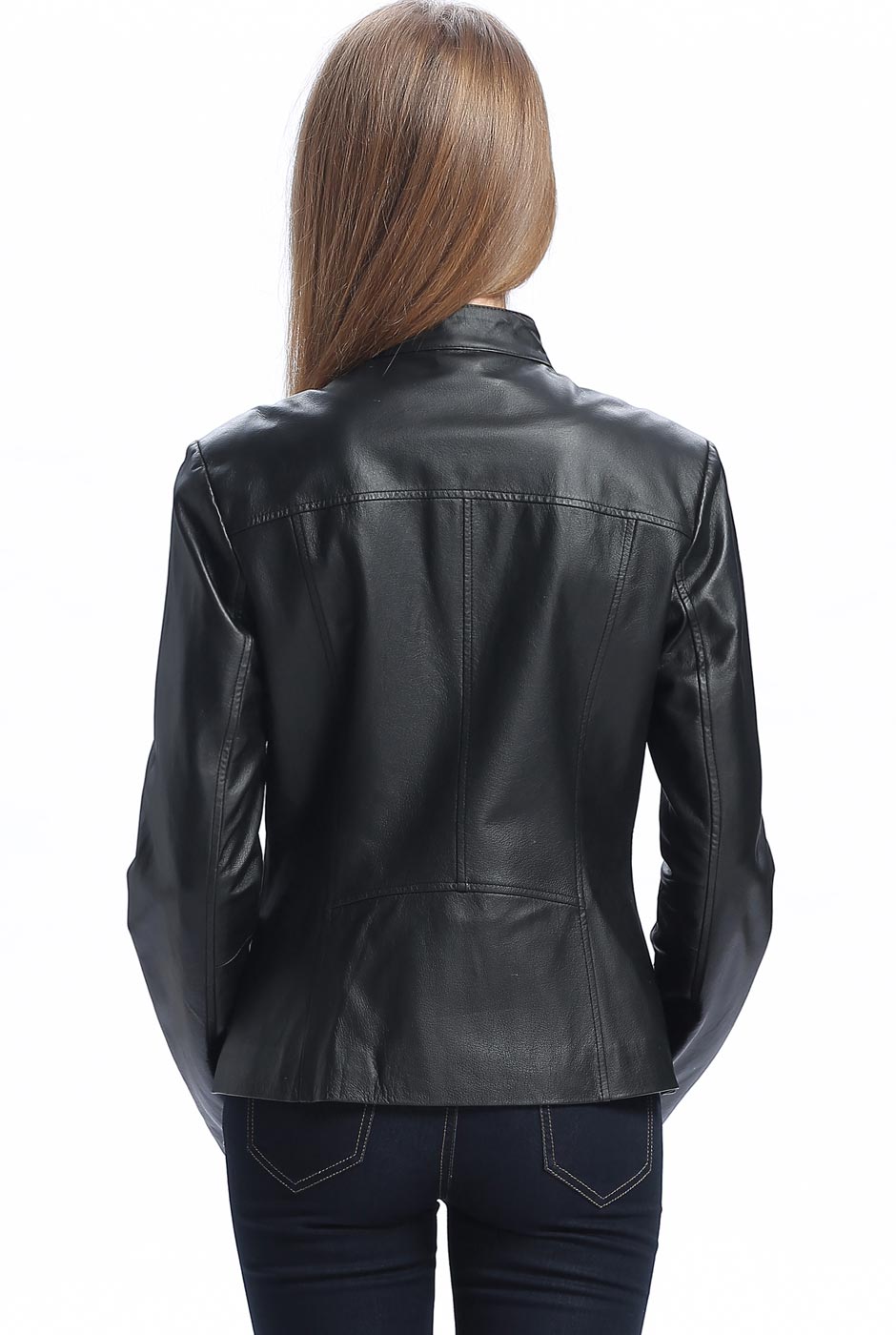 BGSD Women Mila Zip Front Lambskin Leather Jacket – Luxury Lane