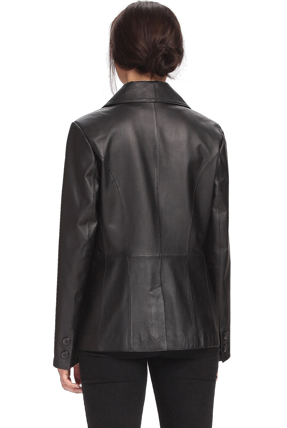 BGSD Women Angie 2-Button Lambskin Leather Blazer